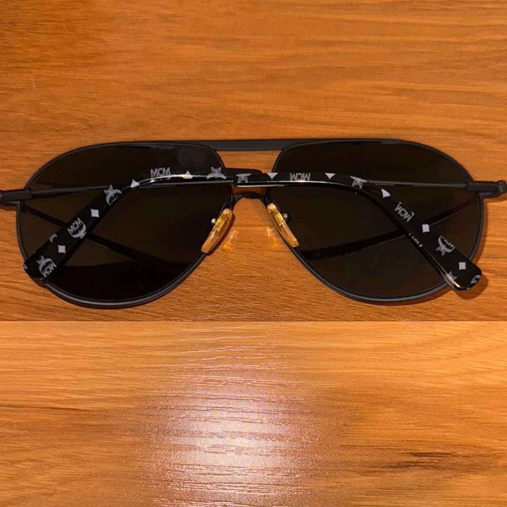 MCM Brown Logo Sunglasses Case with Black Sunglasses